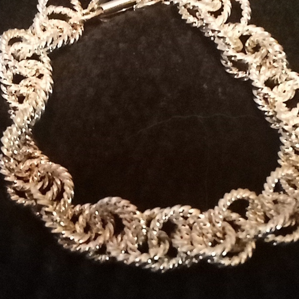 Solid Sterling Silver Braded Loop Design Bracelet - image 1